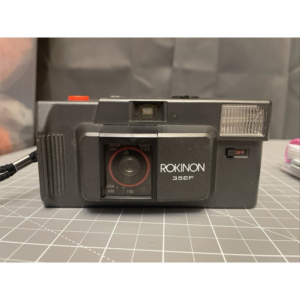 Vintage 80s Rokinon 35EF Happy S 35mm film camera Point and Shoot ~UNTESTED~